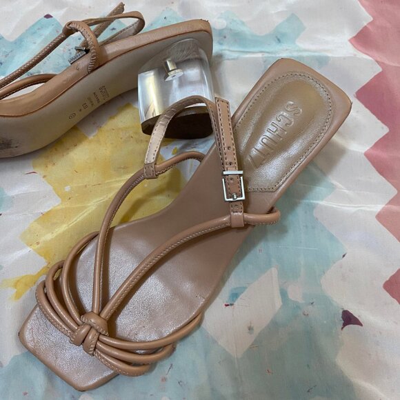 Schutz Clear 2" Block Heel Sandals - Picture 2 of 7